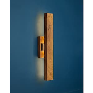 Atta Post Wandleuchte | Wandleuchte aus Holz | Nachttischbeleuchtung | Lineare LED Wandleuchte | Skandinavisches Wohndekor | Holz Wandlampe | Eingangslicht