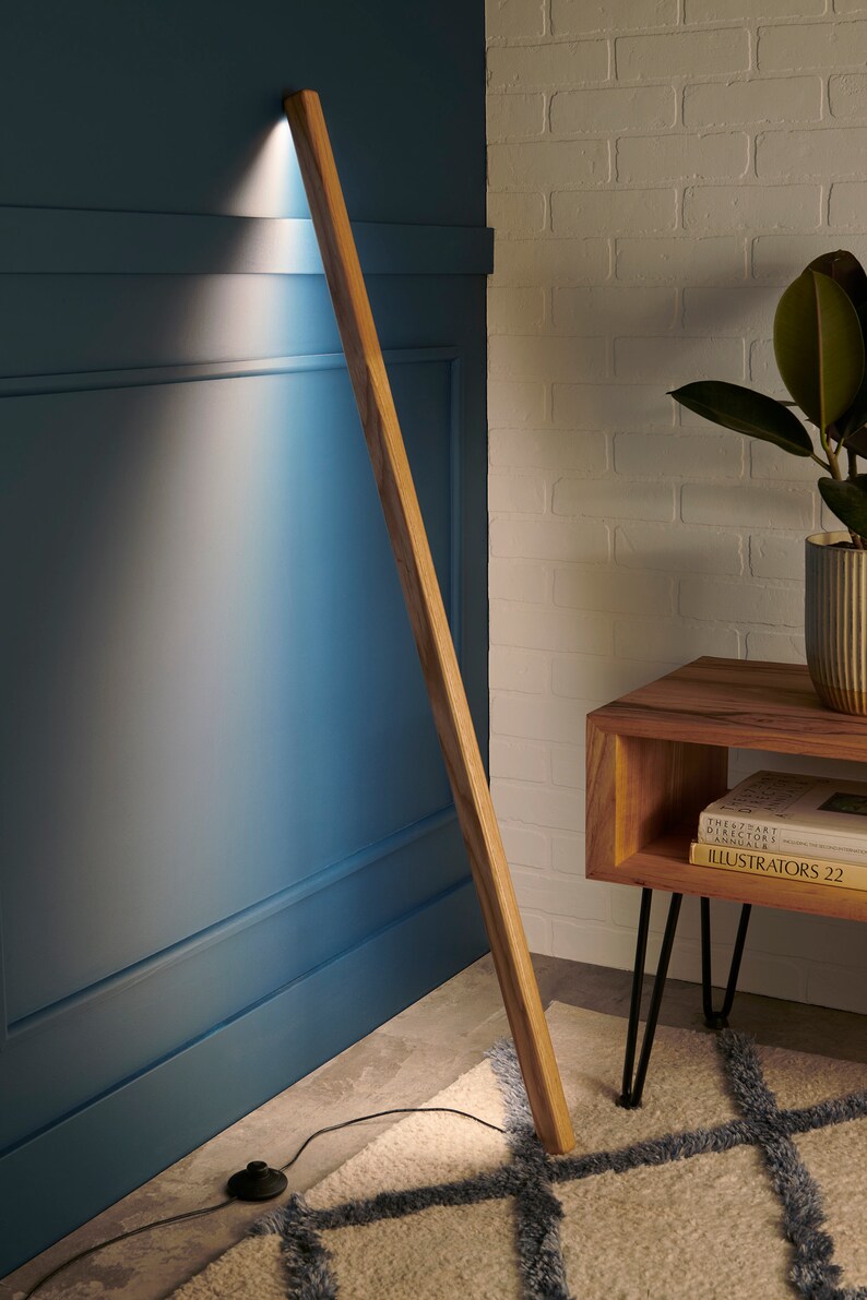 Lean To Floor Lamp, Wood LED Light, Minimalist Lighting, Modern Floor Lamp, Scandinavian Lamp, Ambiance Lighting, Corner Floor Lamp, LED Floor Light, Scandi Lighting, LED Floor Lamp, Wood Wall Light, Nordic Lighting, Column Lighting
