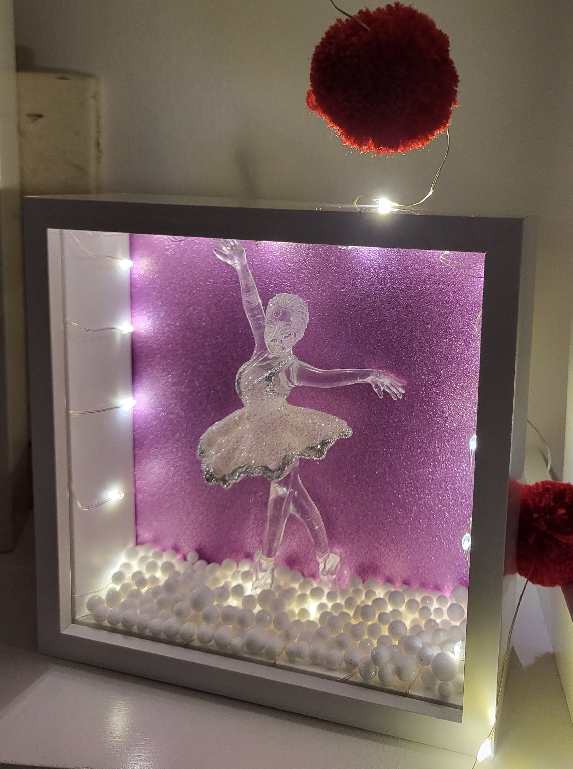 Ballerina Light up Deep Box Frame With Shakable Snowballs. Etsy