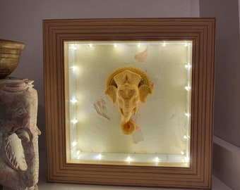 Ganesh Head Light up Wooden Box Frame. Perfect as a Gift or for Your Home.