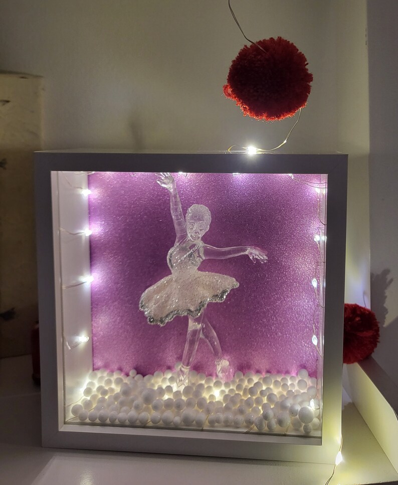 Ballerina Light up Deep Box Frame With Shakable Snowballs. Etsy