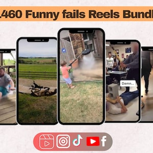 1460以上の面白い失敗動画リールバンドル – TikTok、Instagramリール、YouTubeショート動画向けのバイラルコメディクリップ | PLR/MRRライセンス