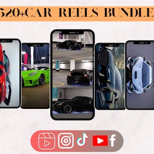 CAR REELS BUNDLE – 2520 Viral Faceless Car Reels for Instagram, TikTok, YouTube Shorts & Facebook