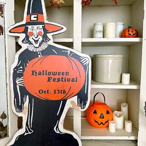 Halloween Festival Tall Witch Wood Home Decor Sign - Etsy