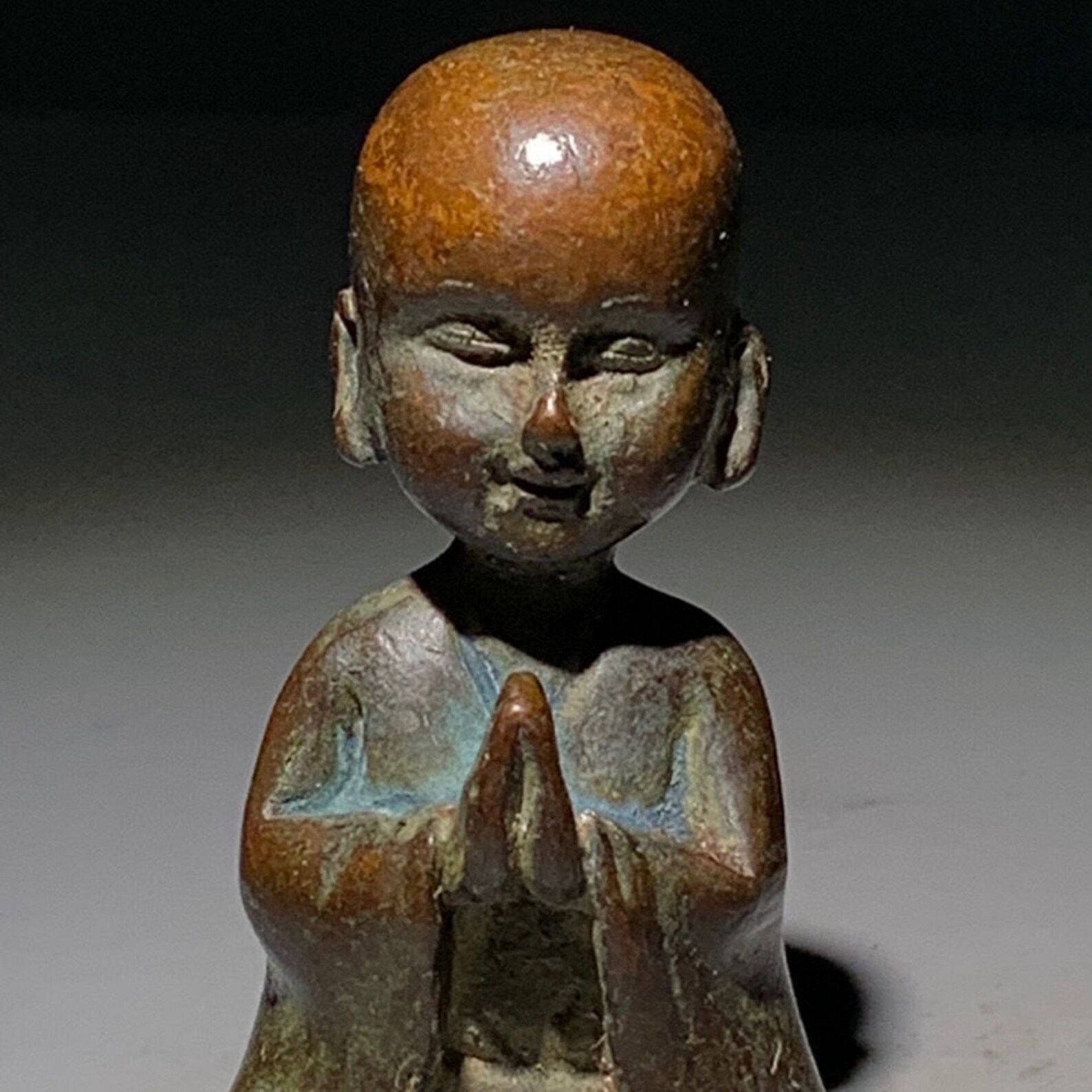 Antique Brass Little Monk Statue Home Decor Etsy