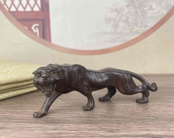 Solid Bronze Tiger Statue, tea pet statue, Home Decor