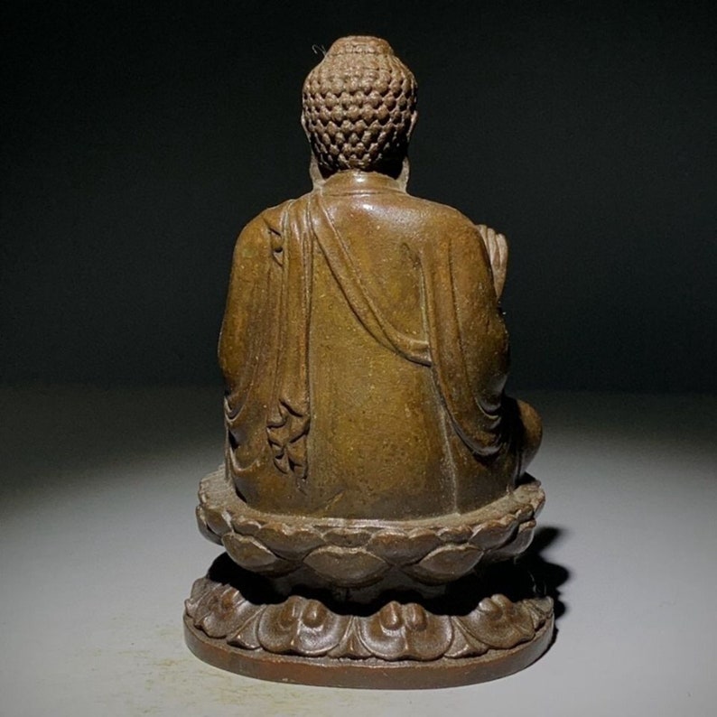 Antique Brass Buddha Statue Home Decor Etsy