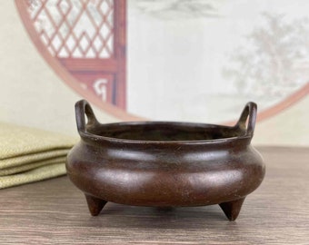 China Exquisite Bronze Incense Burner, antique collection, home decoration, Aromatherapy ornaments