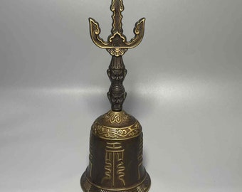 7.09" Antique brass bell Statue, antique collection, home decoration