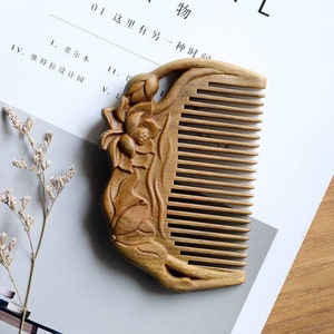 Natural sandalwood Double-sided Comb, Anti static comb