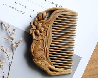Natural sandalwood Double-sided Comb, Anti static comb