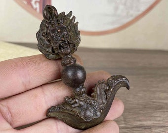 Tibetan Buddhism Brass Phurba Dagger Exorcism Magic Weapon Statue, antique collection, cute gift