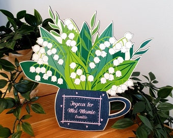 Bouquet de muguet personnalisé en bois