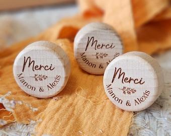 Bouchon bouteille de vin personnalisé - Merci avec prénoms