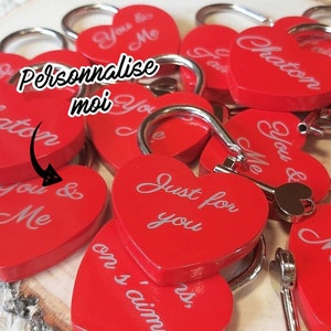 Personalized heart padlock - Valentine's Day