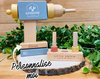 Perceuse en bois personnalisée - Little Dutch