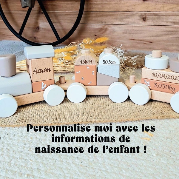 Train à blocs nougat personnalisé - Label Label