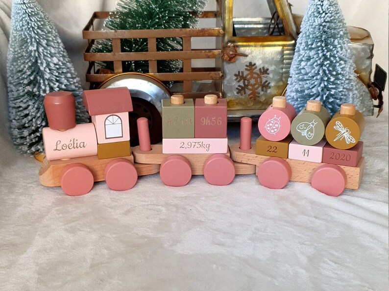 Personalized Engraved Pink Train image 2