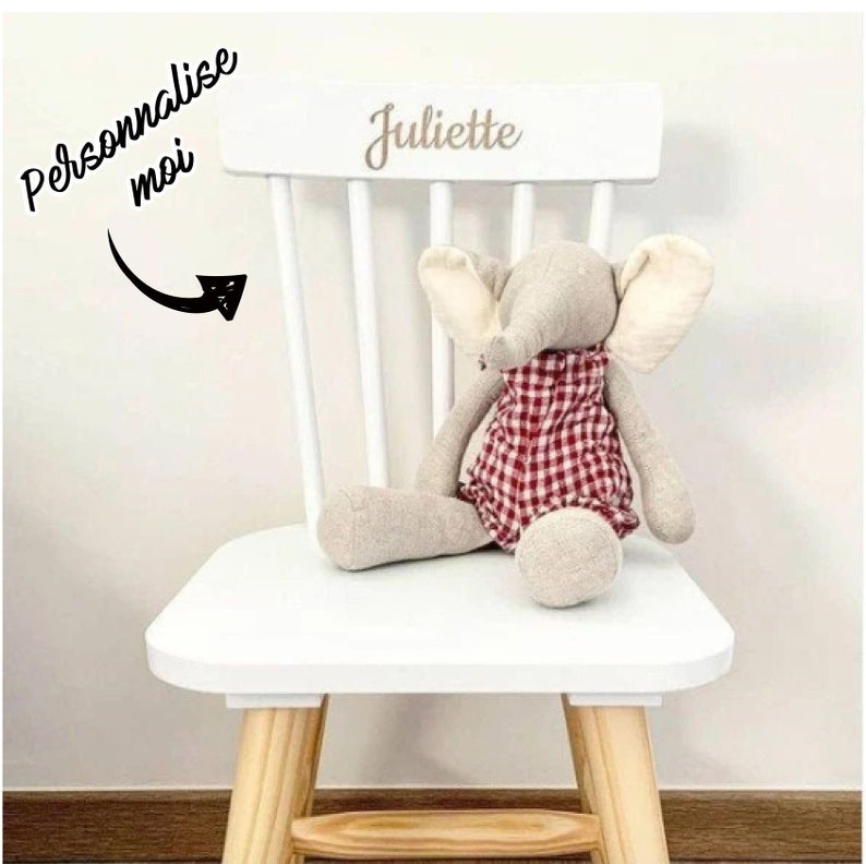 Chaise enfant en bois personnalisée - Créatrice Etsy : MaFabriquePerso