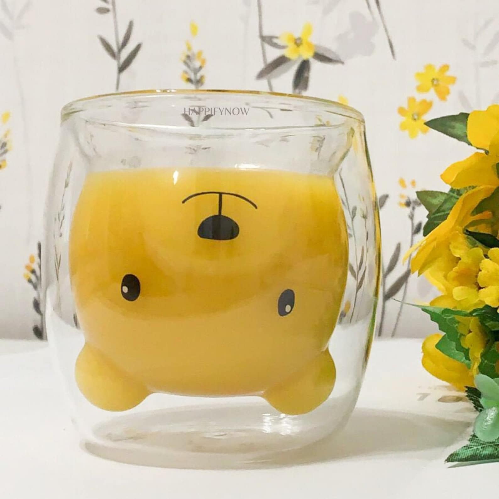 Bear Cup / Cute Bear Mug / Double Walled Glass Teddy Bear Cup Etsy