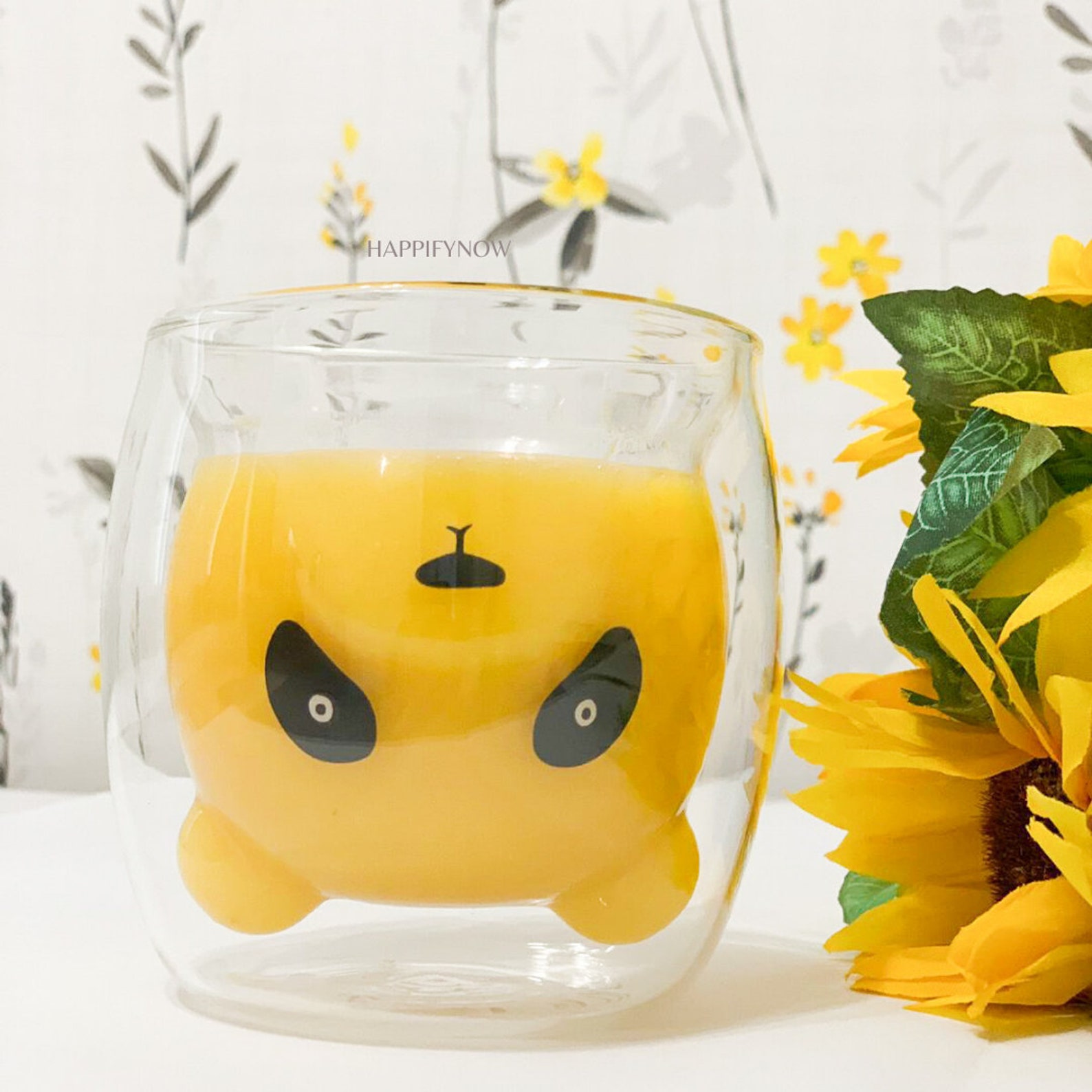 Bear Cup / Cute Bear Mug / Double Walled Glass Teddy Bear Cup Etsy