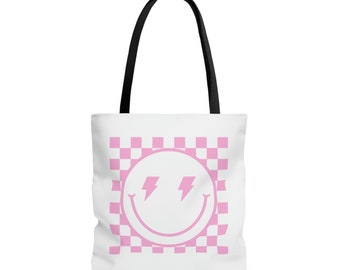 Smiley Tote Bag, Preppy Tote Bag, Fun Tote