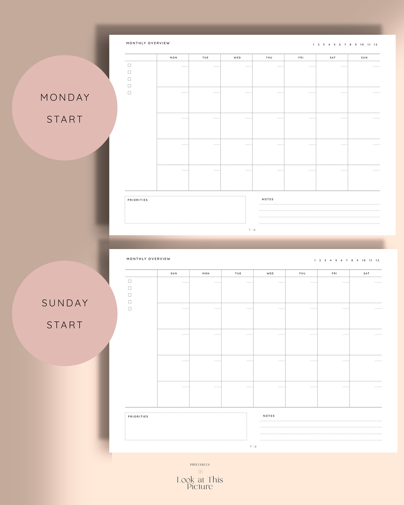 Monthly Printable Planner for Work Printable Monthly Planner - Etsy