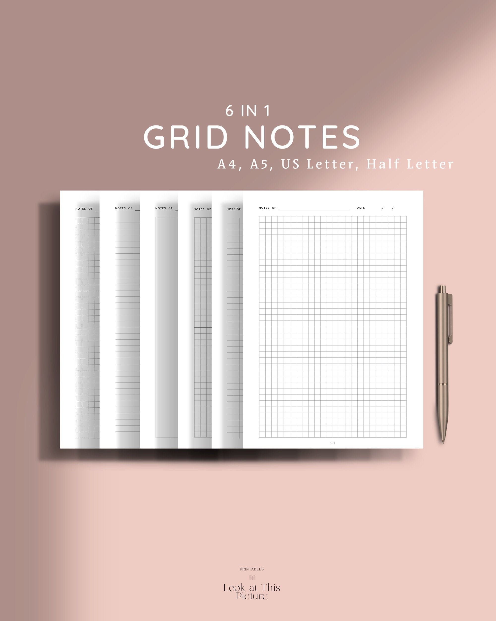 Grid Notes Paper Printable Template Graph Notepad Prints Etsy Grid Notes Paper Printable Template Graph Notepad Prints Etsy