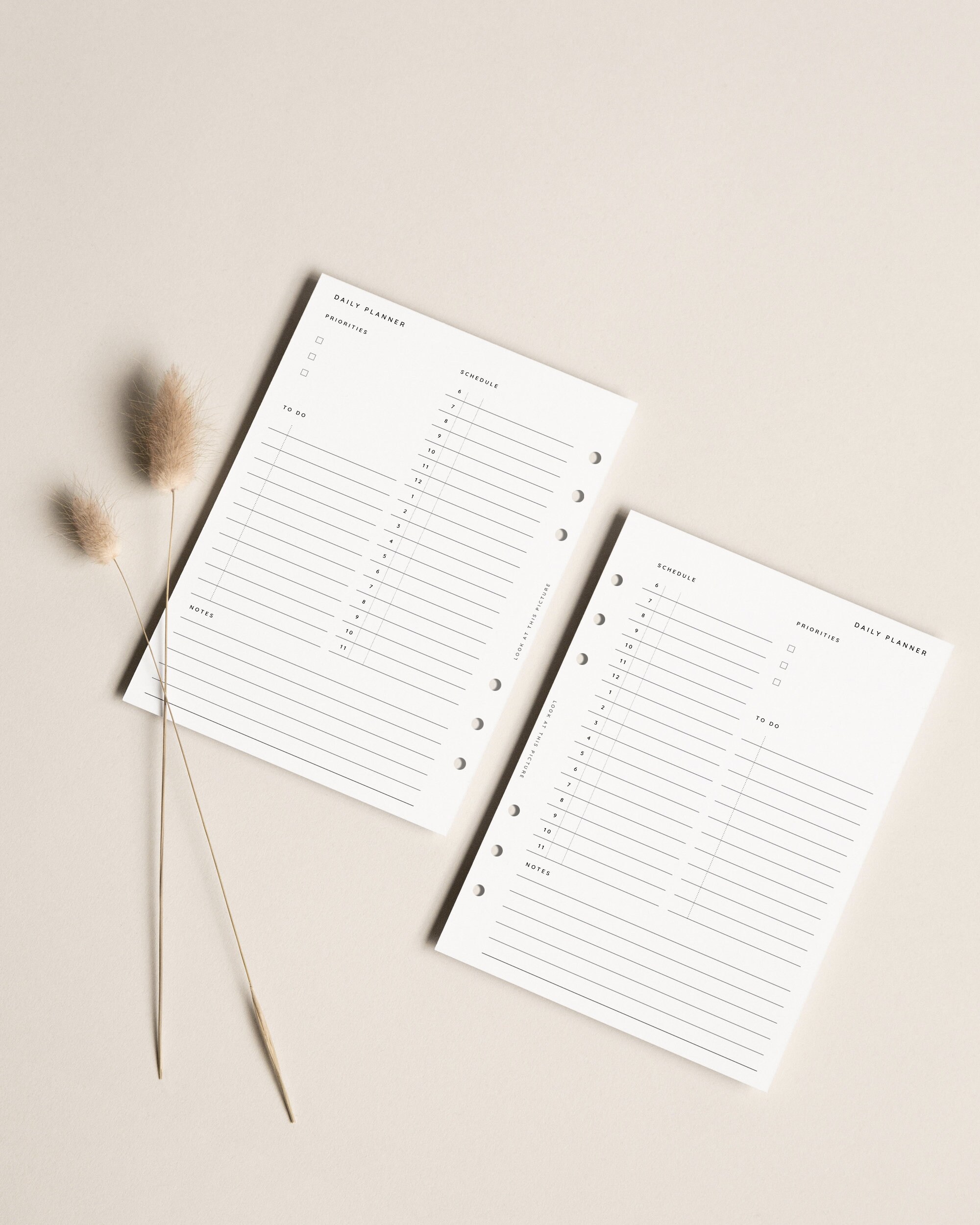 A6 Daily Planner Printable Inserts Day designer A6 Template Etsy