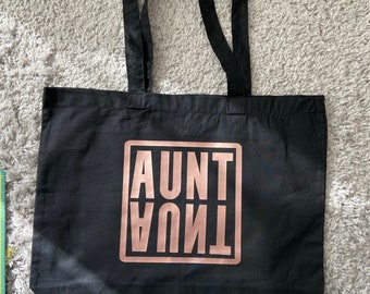 Geschenk Tante. Beutel mit der Aufschrift Aunt. Tasche Tante. Tantengeschenk. Shopper