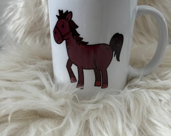 Tasse mit einem Pferd und Spruch. Pferdetasse. Geschenk Mädchen