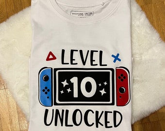 Birthday shirt gaming. level. Birthday t-shirt boy. Games console. Gamers