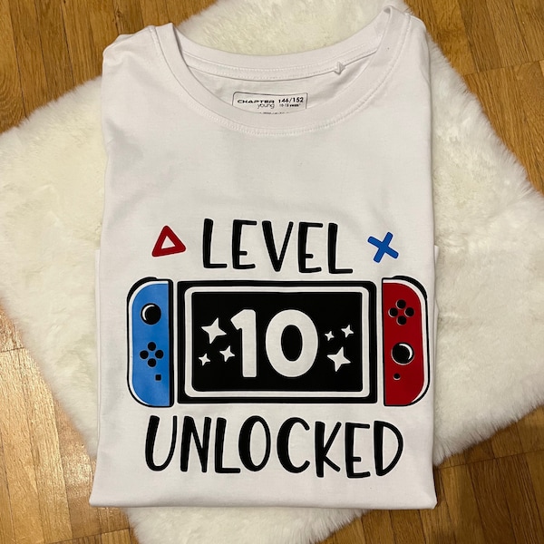Birthday shirt gaming. level. Birthday t-shirt boy. Games console. Gamers