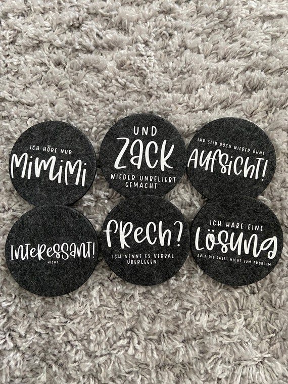 Funny Glass Coasters Made of Felt With Sarcastic Sayings Etsy Sweden