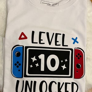 Birthday shirt gaming. level. Birthday t-shirt boy. Games console. Gamers image 2