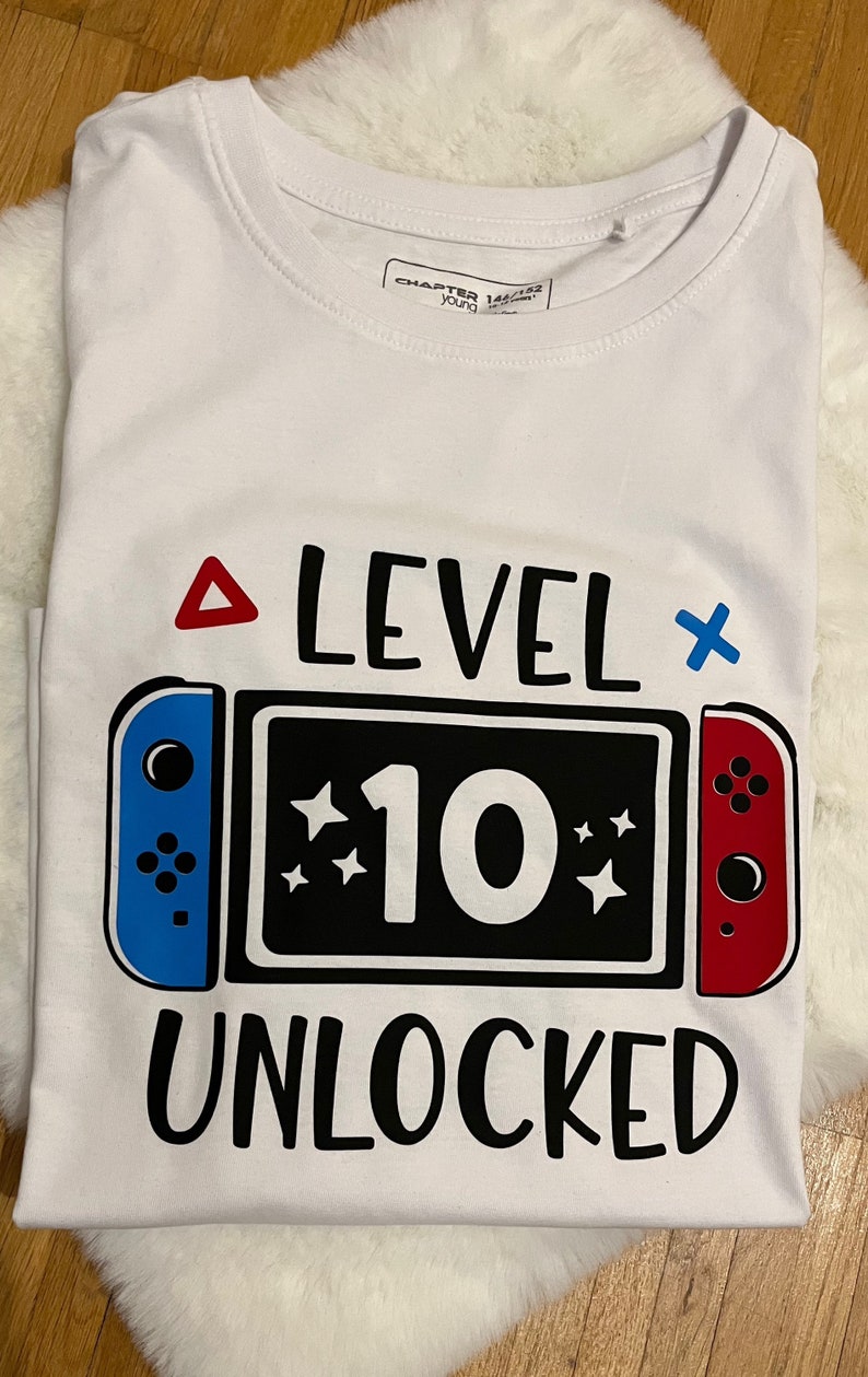 Birthday shirt gaming. level. Birthday t-shirt boy. Games console. Gamers image 2