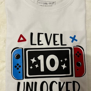 Geburtstagsshirt Gaming. Level. Geburtstag T-Shirt Junge. Spielekonsole. Gamer Bild 4