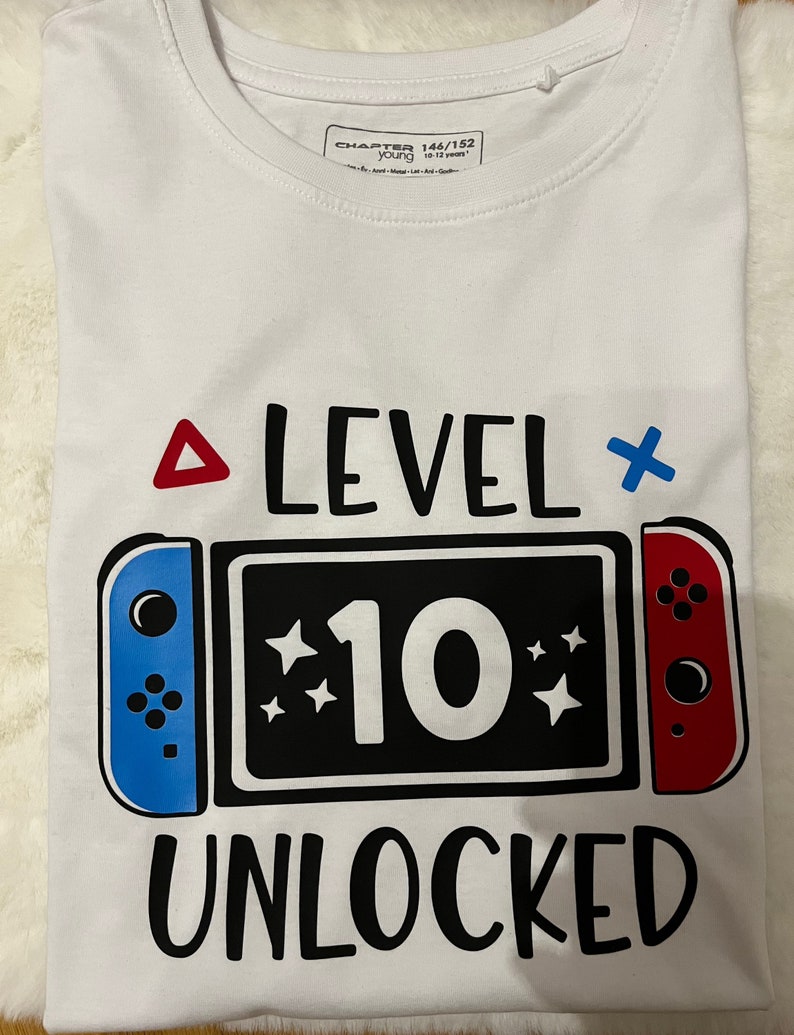 Birthday shirt gaming. level. Birthday t-shirt boy. Games console. Gamers image 4