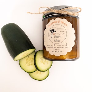 Cucumber and Melon scented soy candle