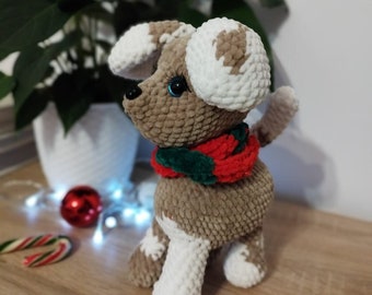 Chien doux fait main, Chien en peluche bio, Animal fait main, Cadeau fait main, Chien au crochet mignon super doux, Cadeau pour fille ou garçon