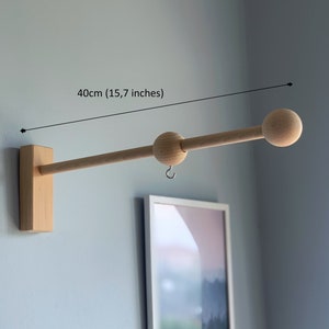 wooden wall arm for baby mobile, baby mobile holder image 1