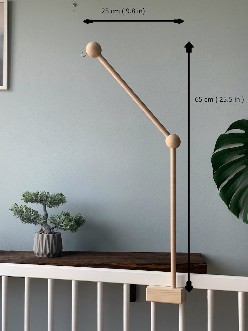 Baby Mobile Arm / Holder Wooden Baby Mobile Stand Crib Baby Etsy