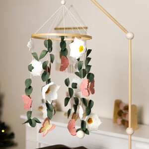 Baby mobile holder, Baby mobile arm, Wooden baby mobile stand, crib baby mobile attachment, nursery mobile stand image 4