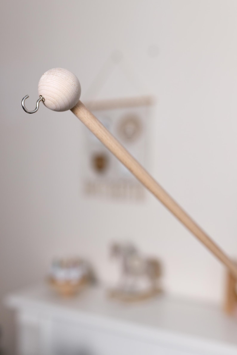 Baby mobile holder, Baby mobile arm, Wooden baby mobile stand, crib baby mobile attachment, nursery mobile stand image 7