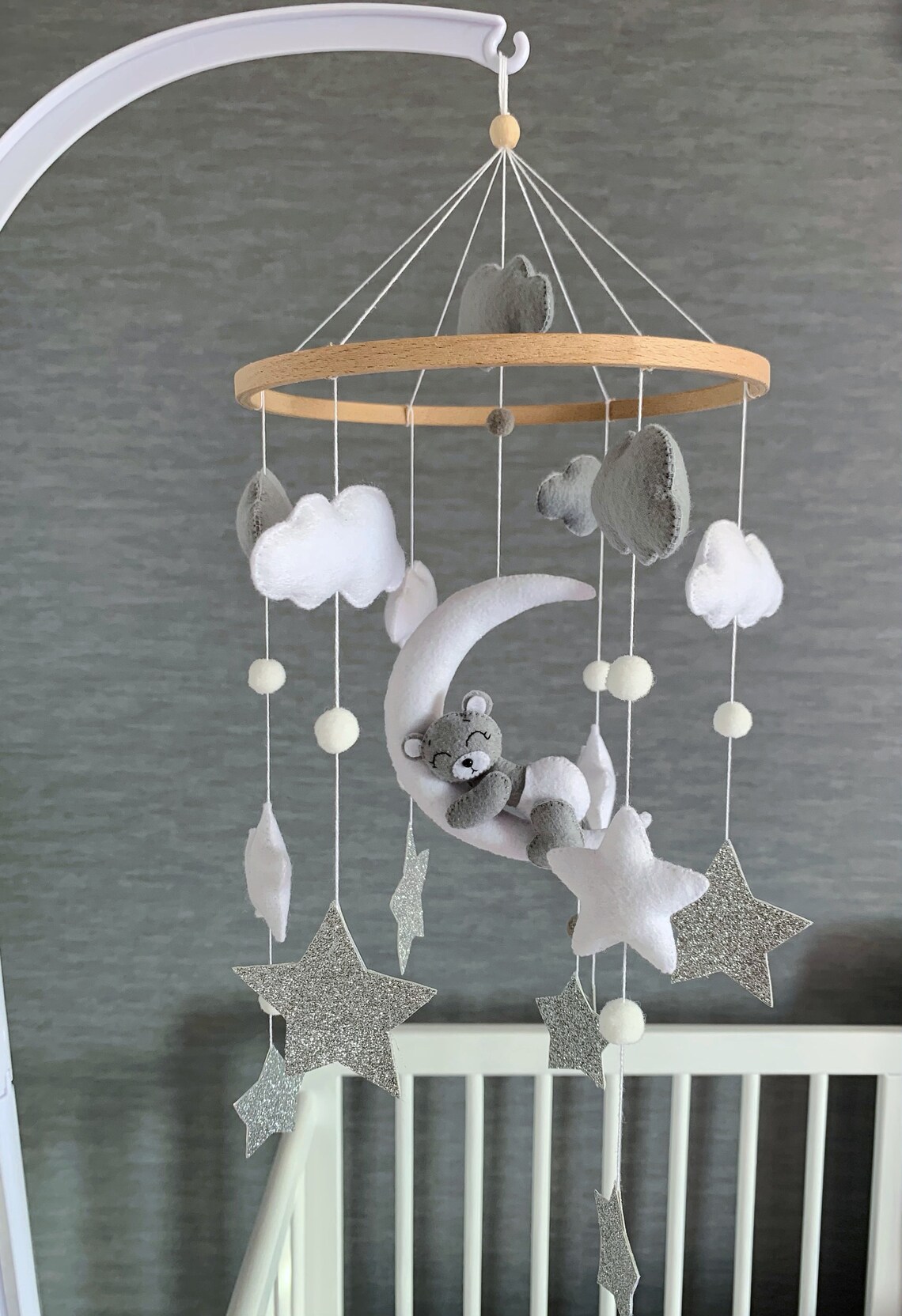 Baby mobile Bär Mobile BabyBett mobile Mond und Stern Etsy