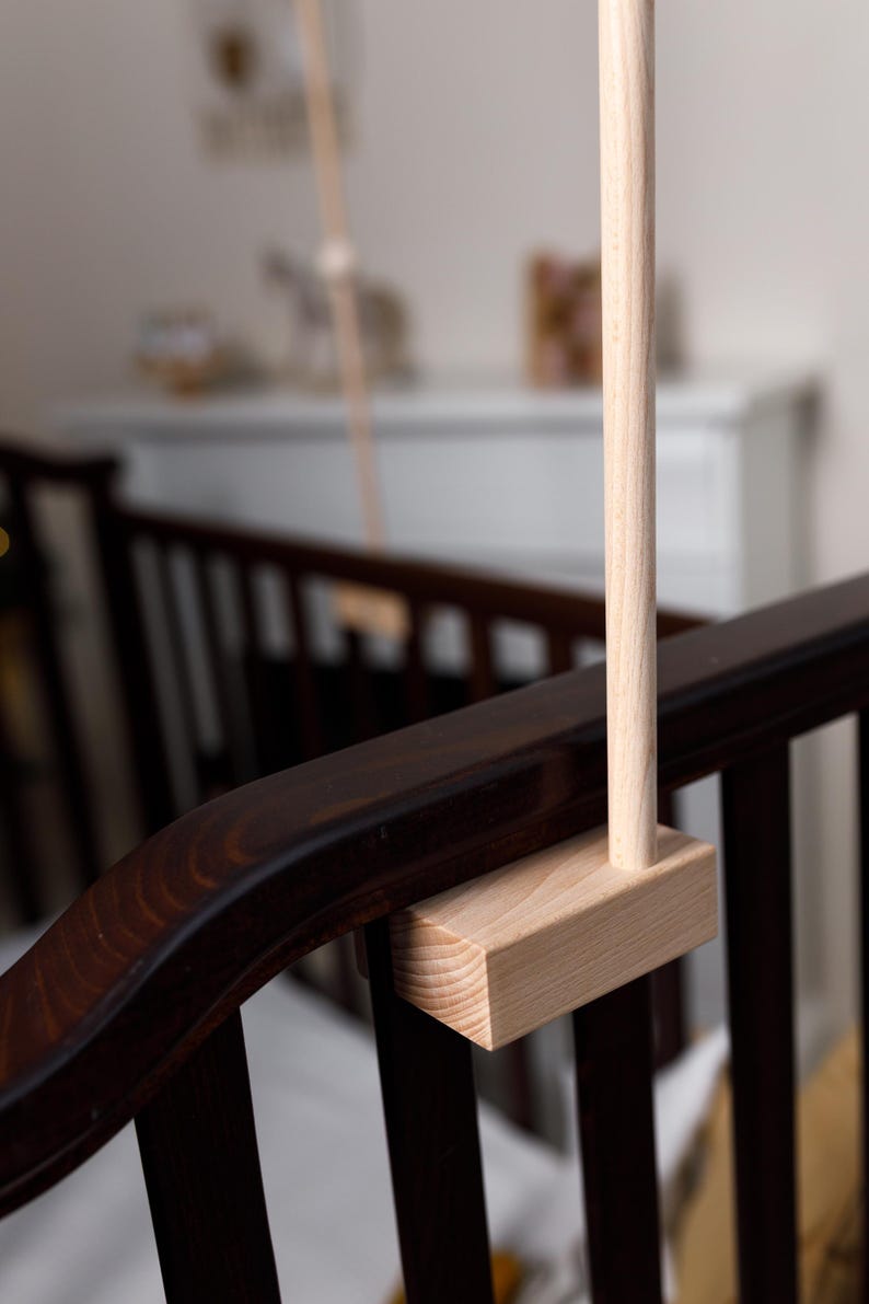 Baby mobile holder, Baby mobile arm, Wooden baby mobile stand, crib baby mobile attachment, nursery mobile stand image 11