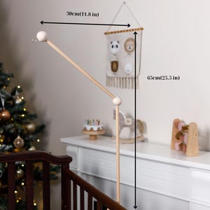 Baby mobile arm / holder, Wooden baby mobile stand, crib baby mobile attachment, nursery mobile stand