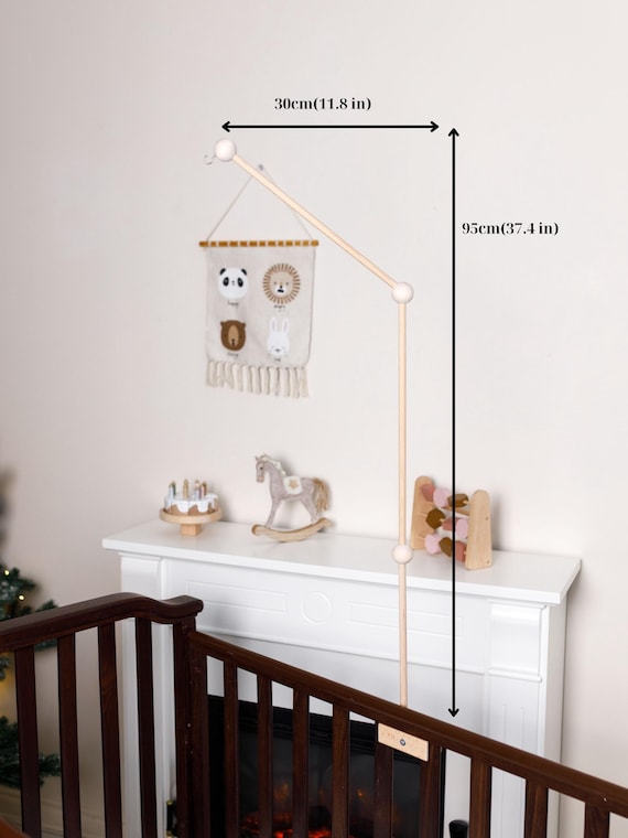 Baby mobile holder, Baby mobile arm,  Wooden baby mobile stand, crib baby mobile attachment, nursery mobile stand