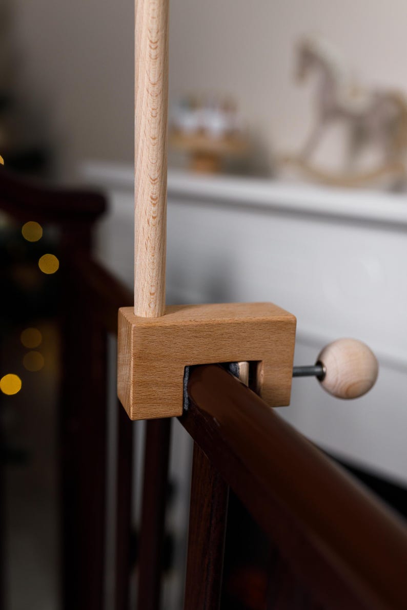 Baby mobile holder, Baby mobile arm, Wooden baby mobile stand, crib baby mobile attachment, nursery mobile stand image 10