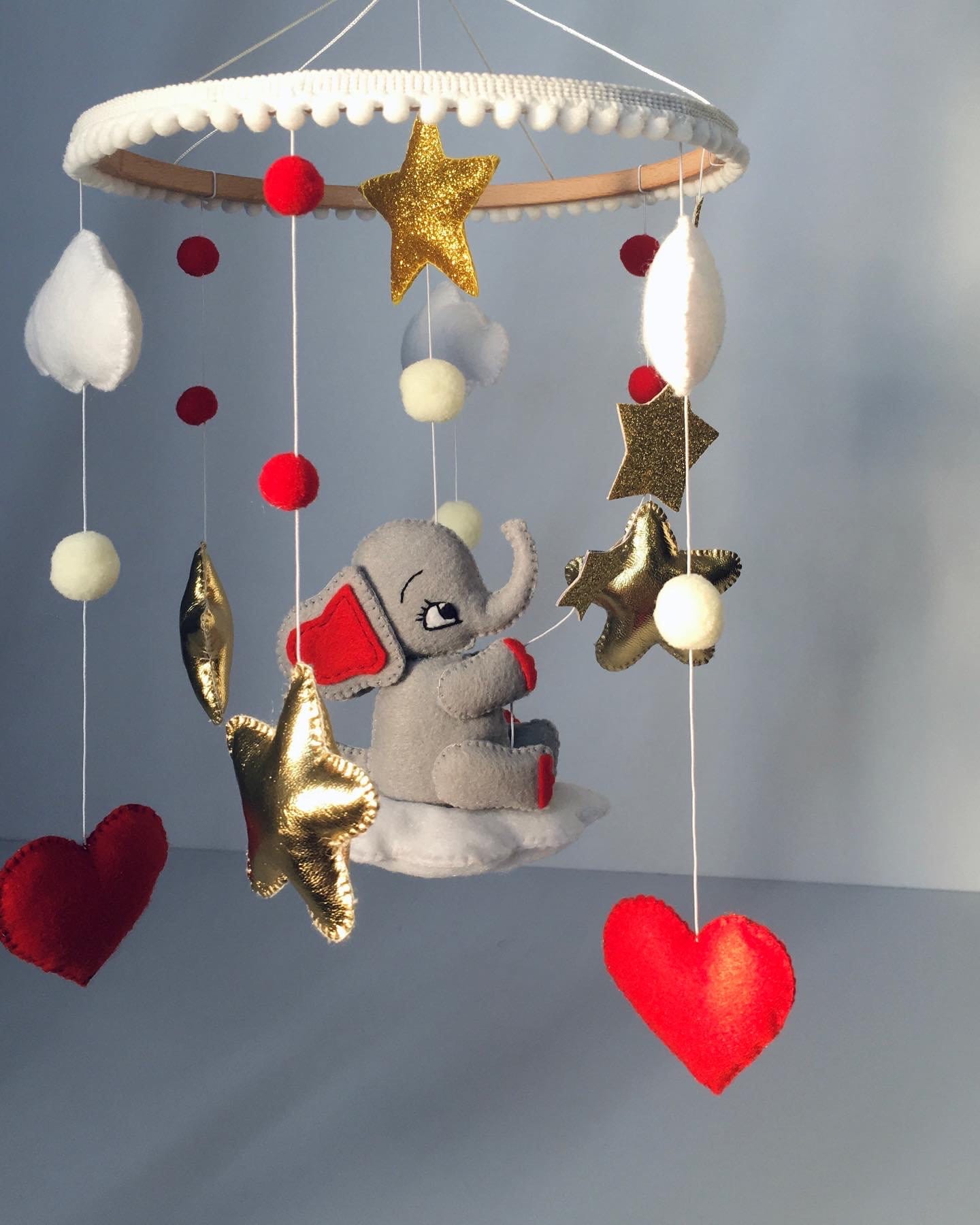 Elefant Baby mobile BabyBett mobile Sterne Mobile Etsy